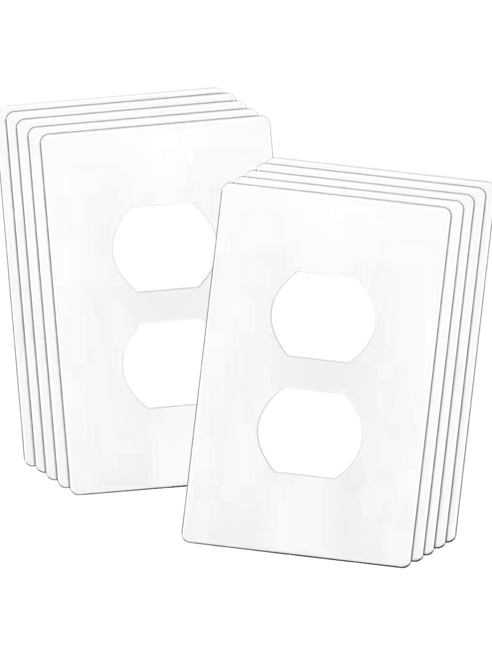 ENERLITES Screwless Decorator Wall Plate Child Safe Outlet Cover, 10 PACK